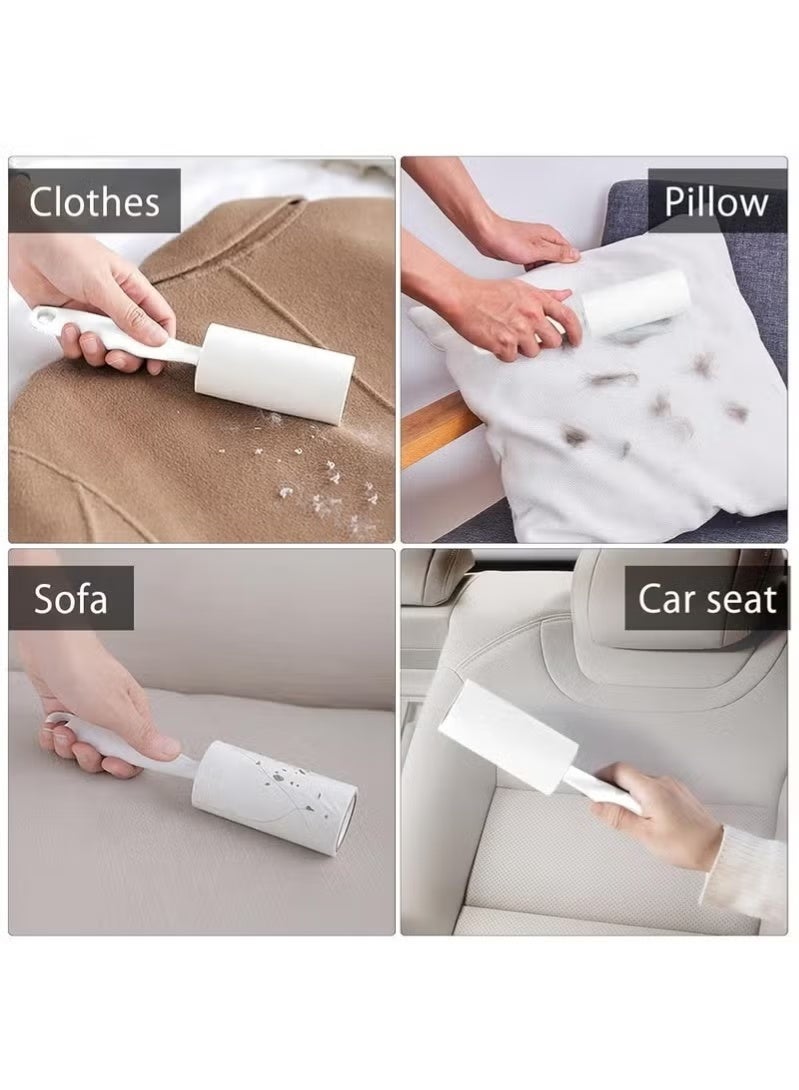 Reusable Lint Roller Set – 2 Roller Sticks with 6 Refill Rolls, Strong Adhesive Pet Hair & Dust Remover for Clothes, Sofa, Carpets & Bedding - Image 3